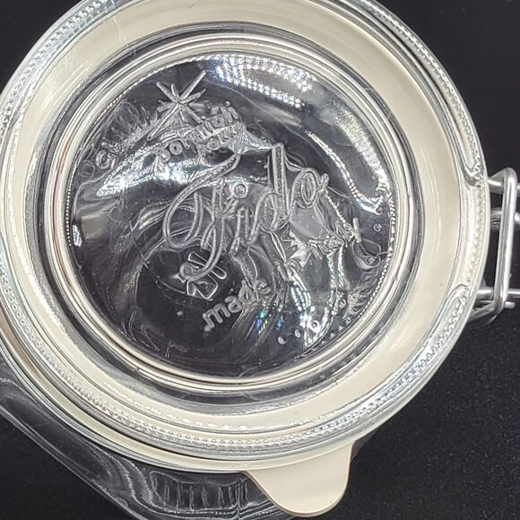 Fido Bormioli Rocco Wire Hinged Clear Glass 1/2 L Jar Made in Italy - Picture 3 of 7